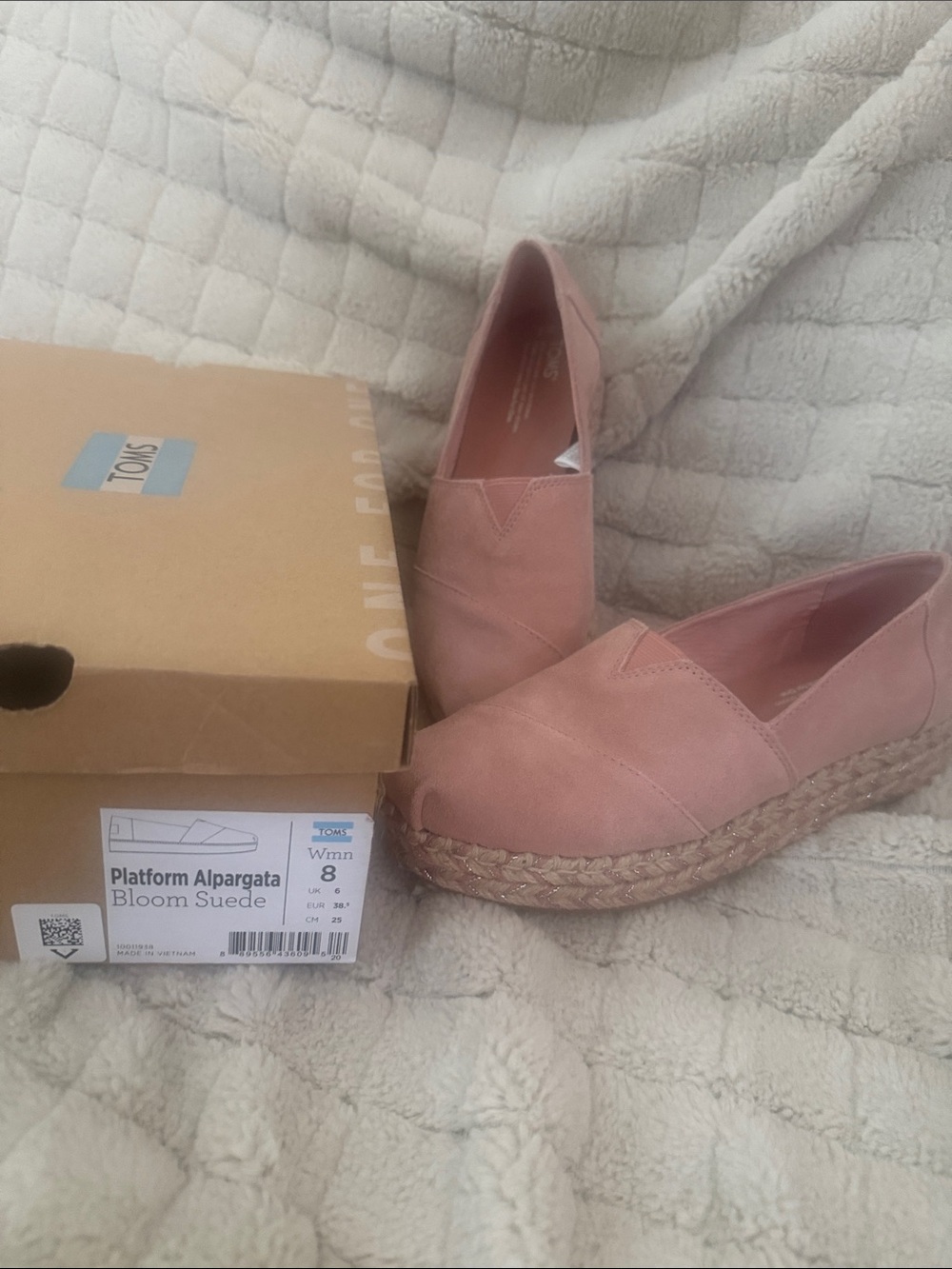 Toms Bloom Suede Platform Espadrille - Dusty Rose